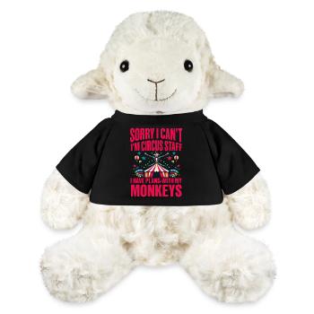 Désolé, je ne peux pas, je suis le personnel du cirque avec qui j’ai des projets - Mouton en peluche Annika MiniFeet® - noir - Devant