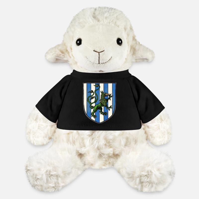 Armoiries dragon vert - Mouton en peluche Annika MiniFeet® - noir