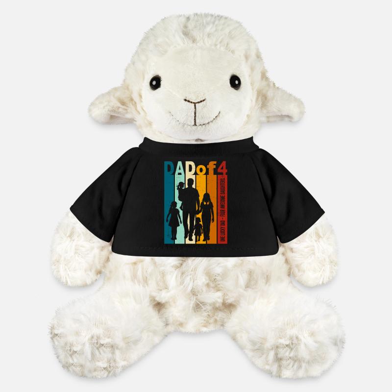 Papa & 4 Töchter Geschenk Design Vatertag - MiniFeet® Schaf Annika - Schwarz