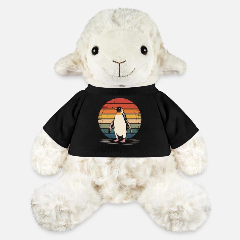 Pingouin Vintage coucher de soleil Design - Mouton en peluche Annika MiniFeet® - noir