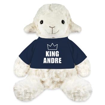 T-shirt King Andre Crown – Nom commençant par A - Mouton en peluche Annika MiniFeet® - bleu marine - Devant