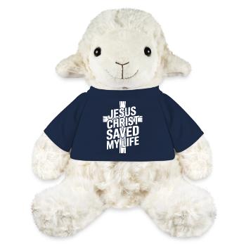 Jésus-Christ m’a sauvé la vie - Mouton en peluche Annika MiniFeet® - bleu marine - Devant