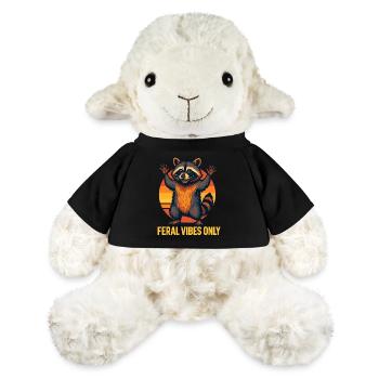 Feral Vibes Only Raccoon Meme Humor Quote - MiniFeet® Sheep Annika - black - Front