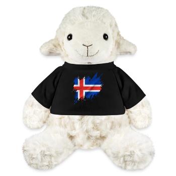 Drapeau islandais, style déchiré - Mouton en peluche Annika MiniFeet® - noir - Devant
