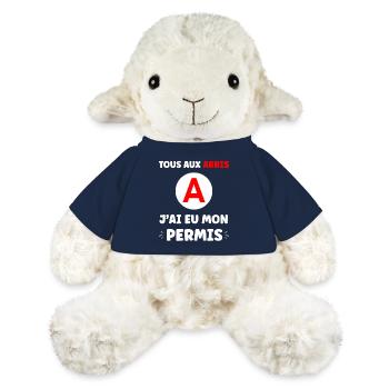 Humour j'ai mon permis de conduire - Mouton en peluche Annika MiniFeet® - bleu marine - Devant