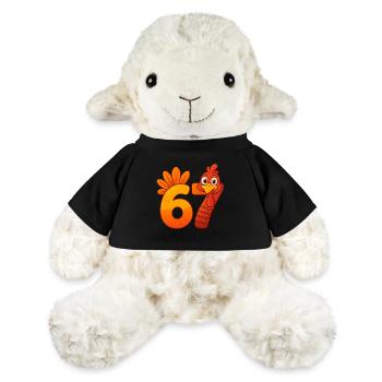 Funny Six Seven 6 7 Meme Thanksgiving - Mouton en peluche Annika MiniFeet® - noir - Devant