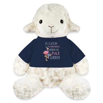 Anniversaire de juillet : Flamant rose disant drôle - Mouton en peluche Annika MiniFeet® - bleu marine - Devant