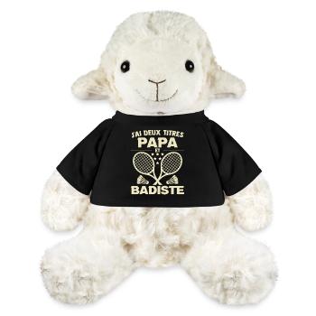Papa Badminton Cadeau Anniversaire Fête Des Pères  - Mouton en peluche Annika MiniFeet® - noir - Devant