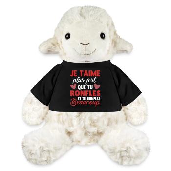 Humour Saint Valentin Homme Femme Couple Ronfles - Mouton en peluche Annika MiniFeet® - noir - Devant