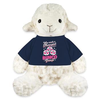 Arnaque, proverbes, jeu de dés, cadeau drôle d’arnaque, - Mouton en peluche Annika MiniFeet® - bleu marine - Devant