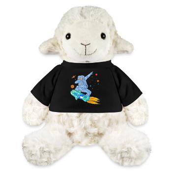 T-shirt spatial Astronaute en hoverboard - Mouton en peluche Annika MiniFeet® - noir - Devant