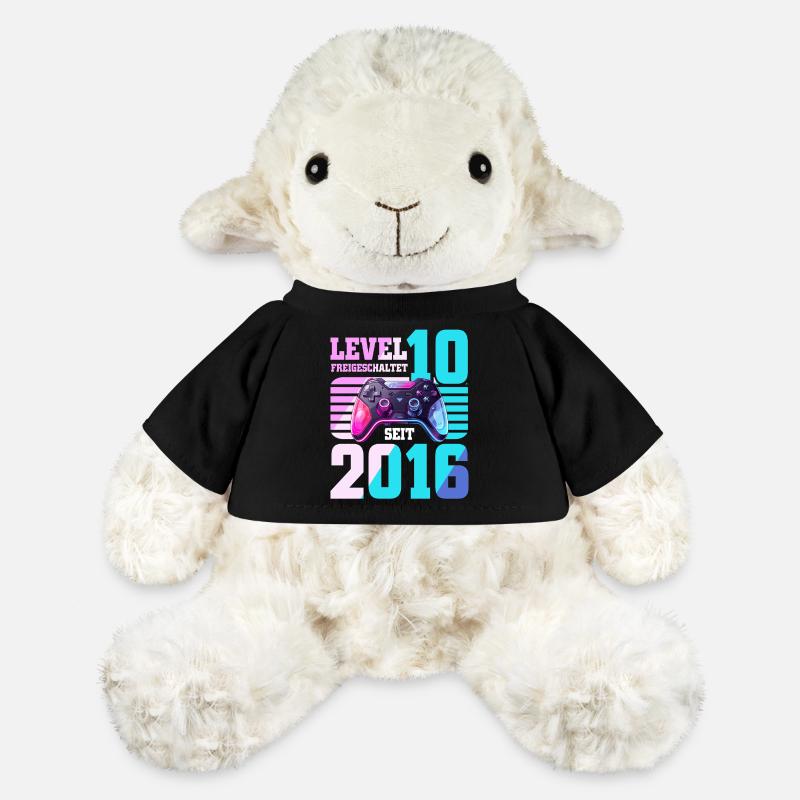 10. Geburtstag Junge Mädchen 2016 Gaming Level 10 - MiniFeet® Schaf Annika - Schwarz