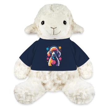 Caniche avec un casque - Mouton en peluche Annika MiniFeet® - bleu marine - Devant