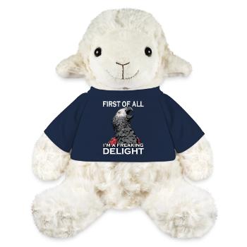 Graupapagei Humor frecher Papagei Sarkasmus Vogel  - MiniFeet® Schaf Annika - French Navy - Vorne