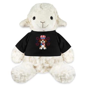 Beagle Patriot Süßer Hund Independence Day USA - MiniFeet® Schaf Annika - Schwarz - Vorne