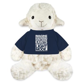 Le mode sombre existe Programmeur IT Nerd Coder Office - Mouton en peluche Annika MiniFeet® - bleu marine - Devant