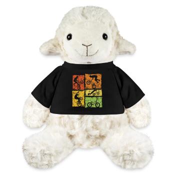 BMX Biker Graphic - Cascades de style rétro - Mouton en peluche Annika MiniFeet® - noir - Devant