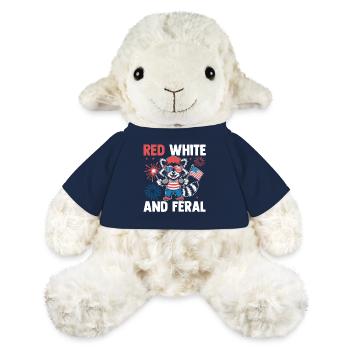 Raton laveur patriotique Drapeau américain Trash Panda - Mouton en peluche Annika MiniFeet® - bleu marine - Devant
