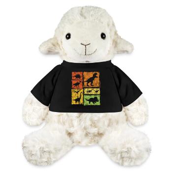 Graphique vintage de dinosaures - Mouton en peluche Annika MiniFeet® - noir - Devant