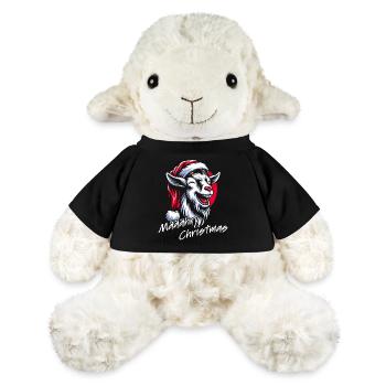 Lustige Weihnachts Ziege mit Nikolausmütze - MiniFeet® Schaf Annika - Schwarz - Vorne