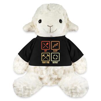 Manger, dormir, combattre le feu - Mouton en peluche Annika MiniFeet® - noir - Devant