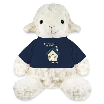 J’adore être à la maison – Drôle de proverbe antisocial - Mouton en peluche Annika MiniFeet® - bleu marine - Devant