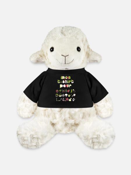 Mon t-shirt pour le jardin, cadeau femme jardinage - Mouton en peluche Annika MiniFeet® - noir