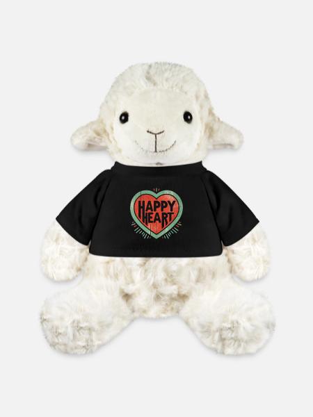 Happy Heart | Cooles Streetwear-Typo-Shirt - MiniFeet® Schaf Annika - Schwarz