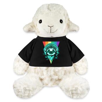 Paresseux avec écouteurs &Arc-en-ciel - Mouton en peluche Annika MiniFeet® - noir - Devant