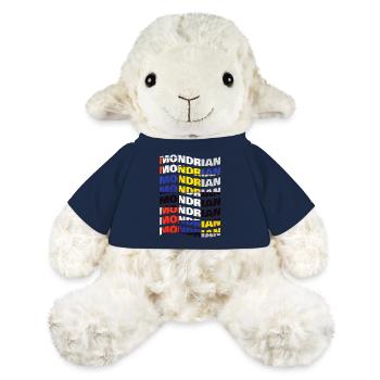 T-shirt effet texte vague Mondrian - Mouton en peluche Annika MiniFeet® - bleu marine - Devant