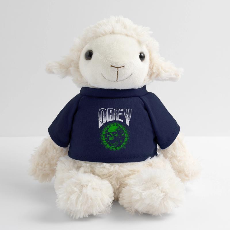 Obéir Illustration Crâne de virus vert gras Mouton en peluche Annika MiniFeet®