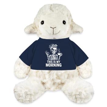 Squelette avec rituel du matin au café - Mouton en peluche Annika MiniFeet® - bleu marine - Devant