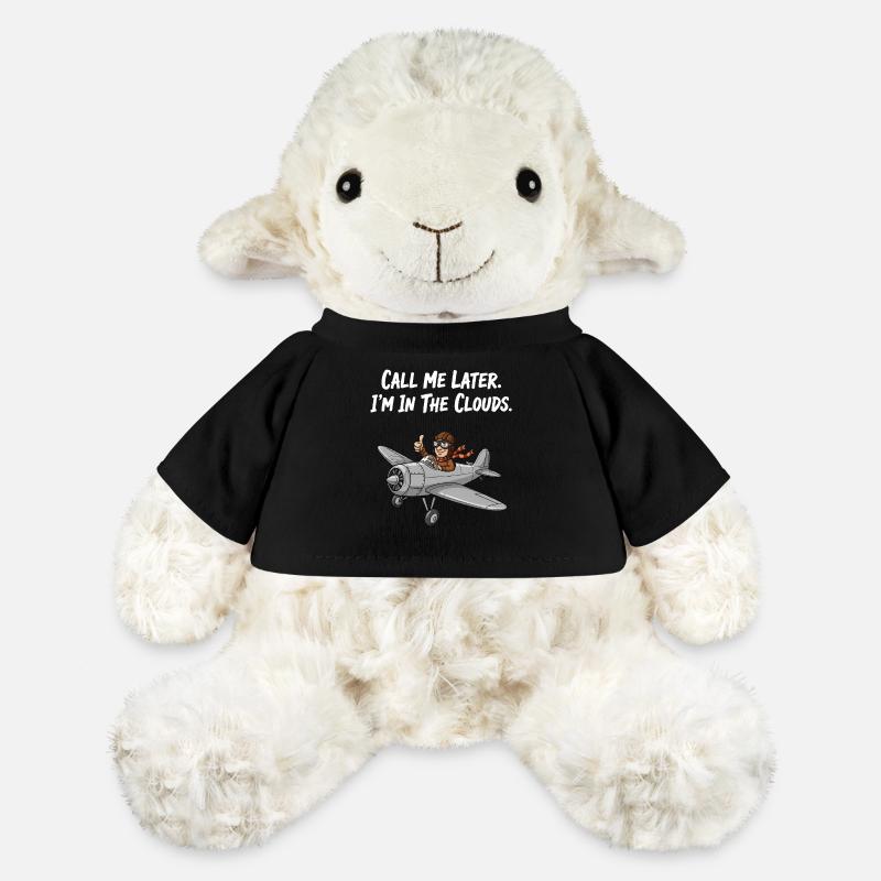 Pilot im Flugzeug: "In den Wolken" Spruch Design - MiniFeet® Schaf Annika - Schwarz