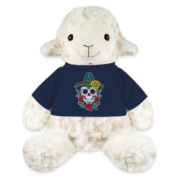 Crâne en sucre mexicain Sombrero roses - Mouton en peluche Annika MiniFeet® - bleu marine - Devant