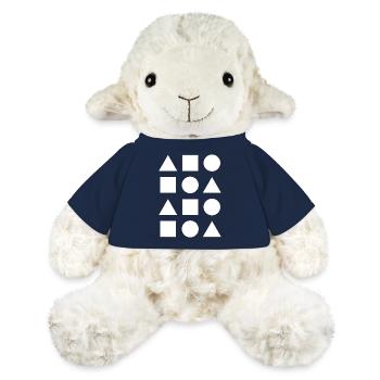Grille géométrique de formes - Mouton en peluche Annika MiniFeet® - bleu marine - Devant