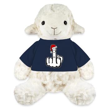 Weihnachten Mittelfinger mit Weihnachtsmütze - MiniFeet® Schaf Annika - French Navy - Vorne
