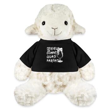 Serveur humour cadeau meilleur serveur parfait - Mouton en peluche Annika MiniFeet® - noir - Devant