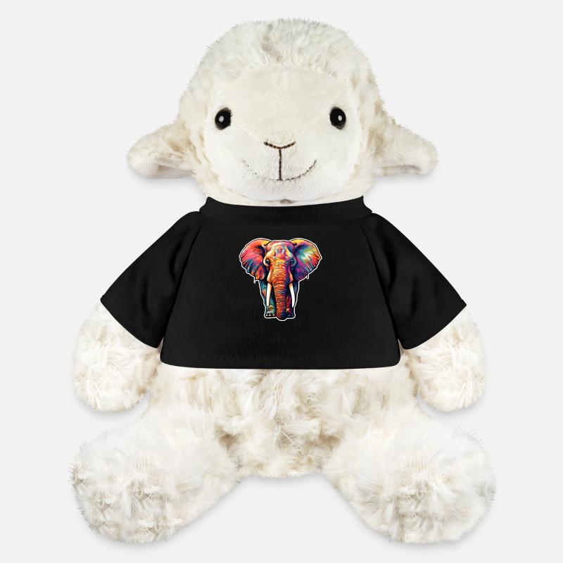 Elefant psychedelisch - MiniFeet® Schaf Annika - Schwarz