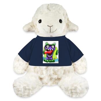 Bunter Cartoon Monster mit Riesenzunge - MiniFeet® Schaf Annika - French Navy - Vorne