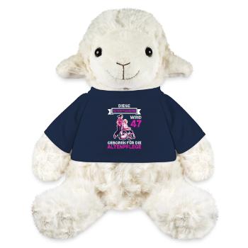 47 Geburtstag Altenpflege Altenpflegerin 47 Jahre - MiniFeet® Schaf Annika - French Navy - Vorne