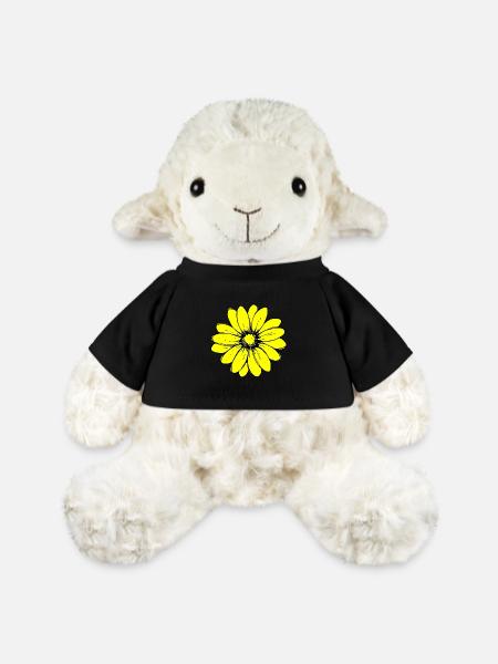 Fleur de tournesol - Mouton en peluche Annika MiniFeet® - noir