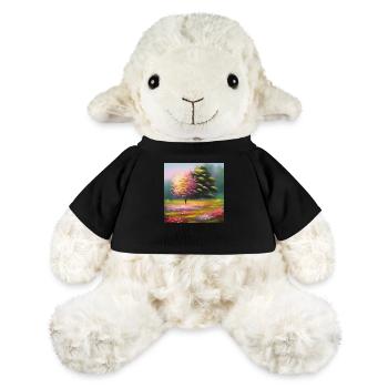 Fleurs Meadow Tree Aquarelle Nature colorée Art - Mouton en peluche Annika MiniFeet® - noir - Devant