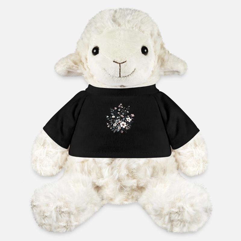 Blumen Muster - MiniFeet® Schaf Annika - Schwarz