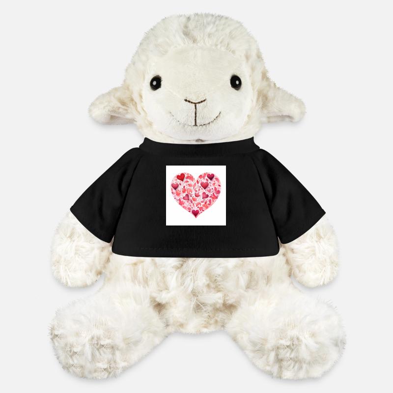 Rotes Herz, Valentinstag - MiniFeet® Schaf Annika - Schwarz