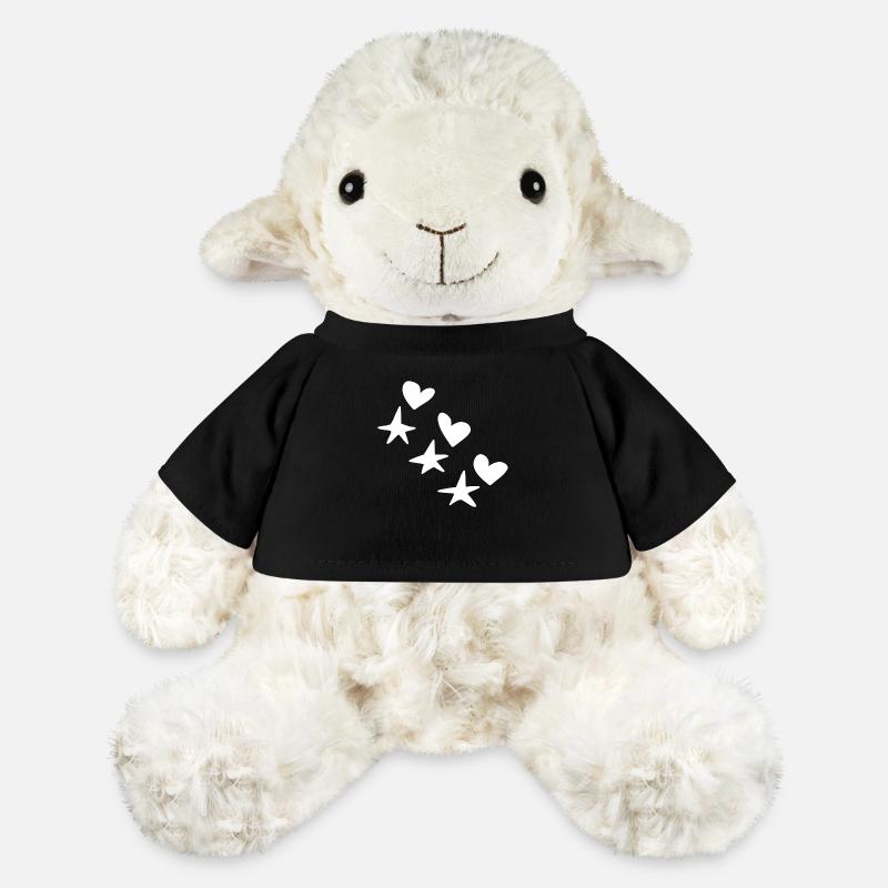 Herzen Sterne Muster Symbol - MiniFeet® Schaf Annika - Schwarz