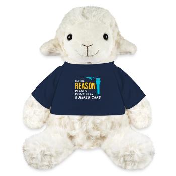 Contrôleur de la circulation aérienne ATC Aviation Humour Avion - Mouton en peluche Annika MiniFeet® - bleu marine - Devant