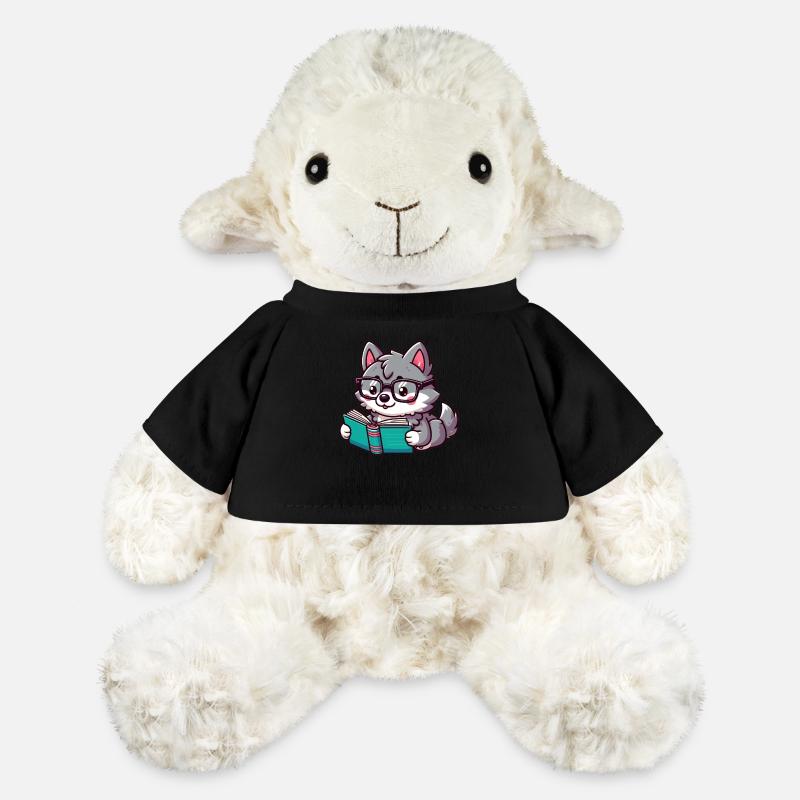 Le loup de la lecture douce - Mouton en peluche Annika MiniFeet® - noir