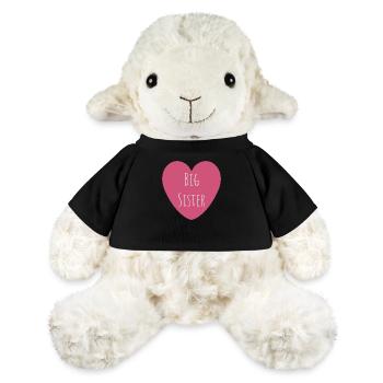Grande Sœur | Coeur rose | Cadeau Fille - Mouton en peluche Annika MiniFeet® - noir - Devant