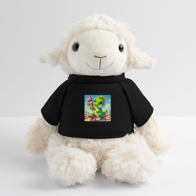 Dino avec cornet de crème glacée assis sur une planche à roulettes Mouton en peluche Annika MiniFeet®