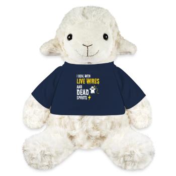 électricien Halloween humour fils en direct fantôme mort - Mouton en peluche Annika MiniFeet® - bleu marine - Devant